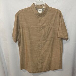 Tan Short Sleeve Button Down Shirt